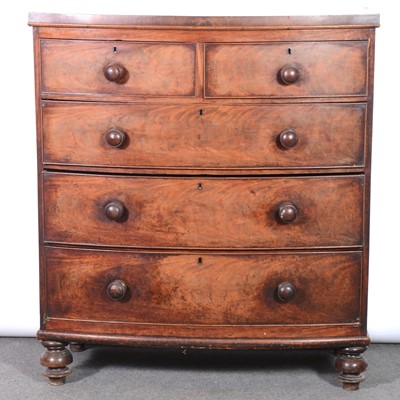 Lot 417 - Victorian mahogany bowfront chest of drawers