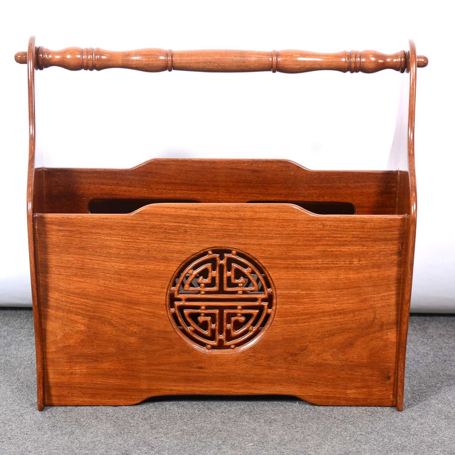 Lot 262 - Chinese hardwood paper rack, modern