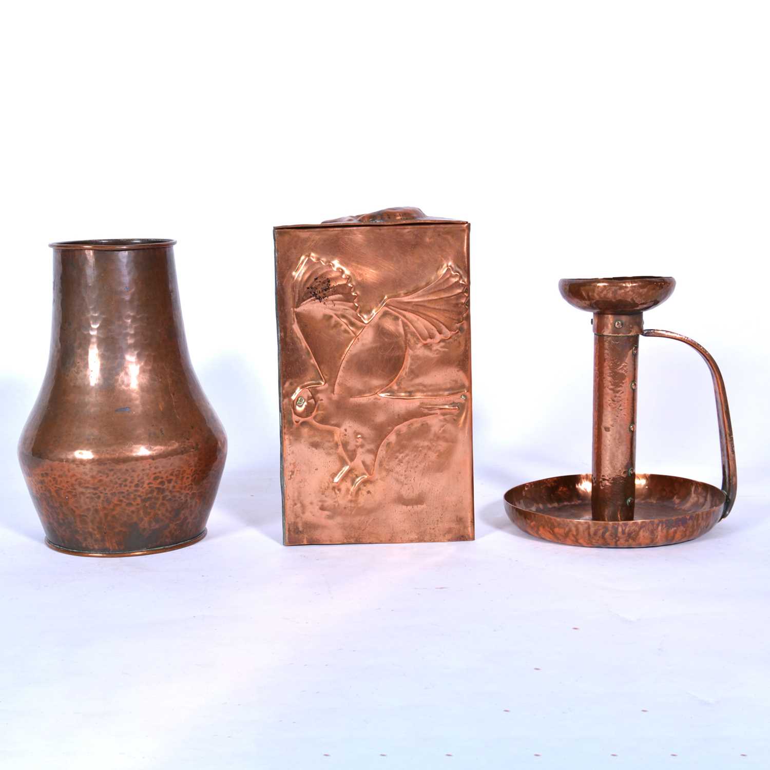Lot 136 - Three items of Arts and Crafts copperware, including Dryad