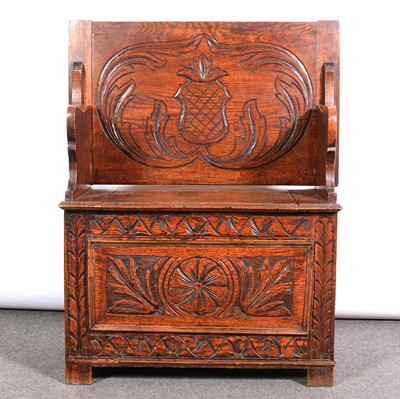 Lot 403 - Small oak Monk's bench