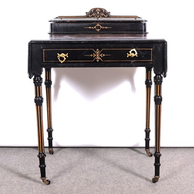 Lot 402 - Victorian ebonised writing table