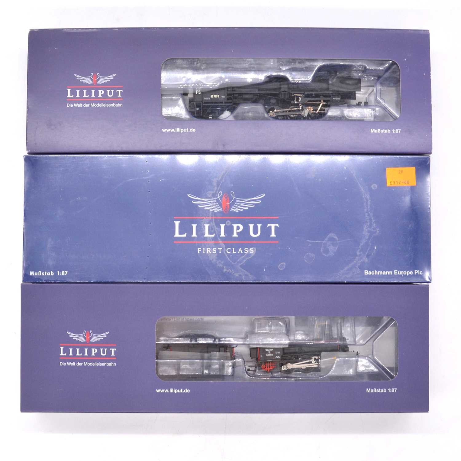 Lot 493 - Three Liliput HO locomotives including ref L131563 Baureuhe 56 nr 56 765 etc