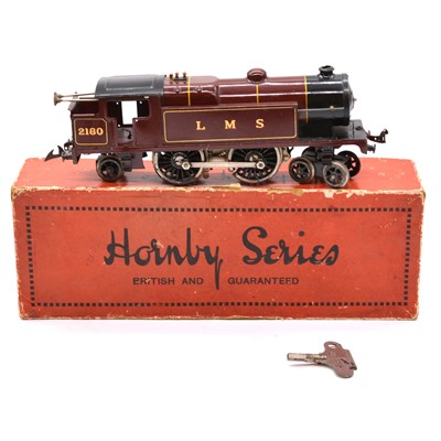 Lot 196 - Hornby O gauge model railway locomotive, 4-4-2 LMS 2180, clock work, boxed.