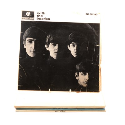 Lot 158 - The Beatles - five LP vinyl music records including The White Album