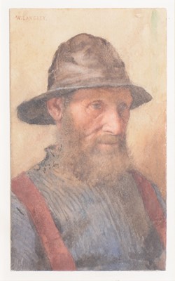 Lot 242 - Walter Langley - Portrait of a Fisherman