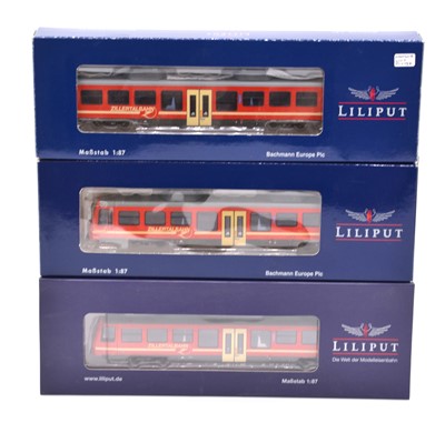 Lot 599 - Four Liliput HOe gauge model railway passenger coaches