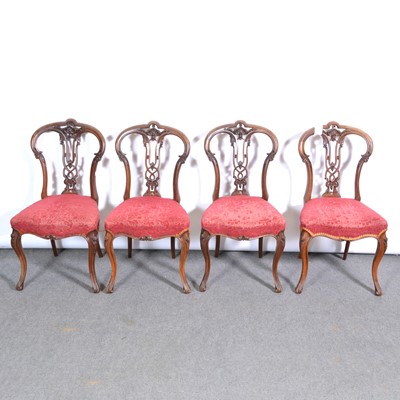 Lot 387 - Set of four Victorian mahogany dining chairs