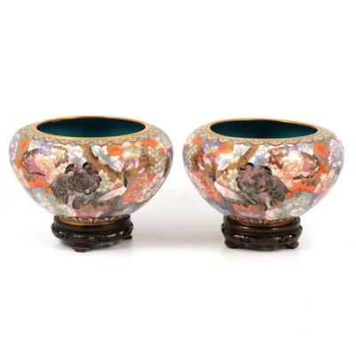 Lot 12 - Pair of Chinese cloisonne bowls