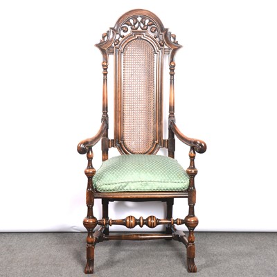 Lot 351 - Charles II style high-back chair, circa.1900