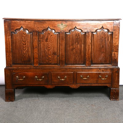 Lot 286 - Joined oak mule chest, 18th Century