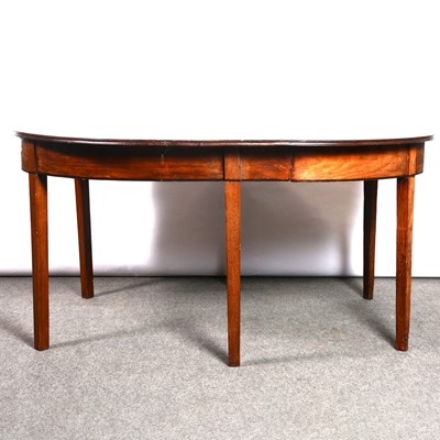 Lot 598 - George III mahogany dining table and seven various mahogany dining chairs