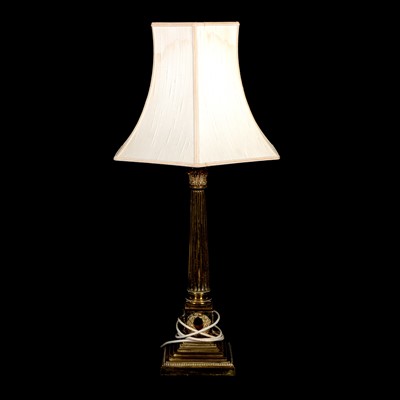 Lot 239 - Brass Corinthian column table lamp