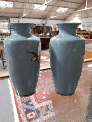 Lot 3 - Pair of Japanese cloisonne vases