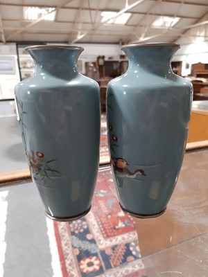 Lot 3 - Pair of Japanese cloisonne vases