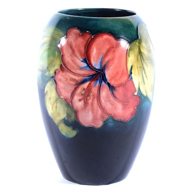 Lot 8 - Moorcroft vase, hibiscus pattern