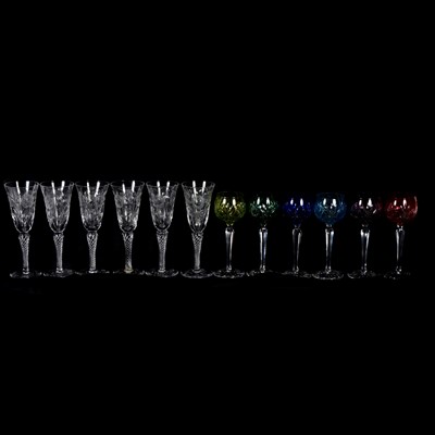 Lot 38 - Set of six cut glass wines, hock glasses, etc.
