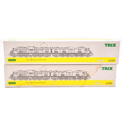 Lot 142 - Trix HO gauge model railway locomotives, two ref 22580 Ae 8/14 - 150, both boxed.