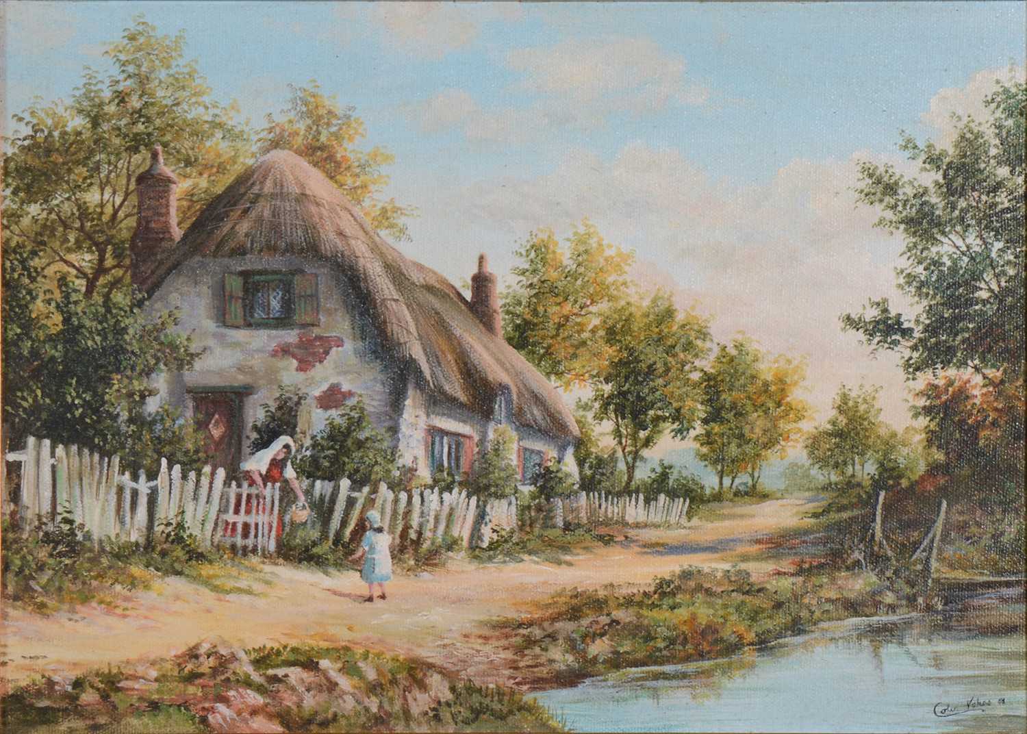 Lot 318 - Colin Vokes, a country cottage scene.