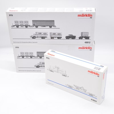 Lot 498 - Three Marklin HO gauge model railway freight sets