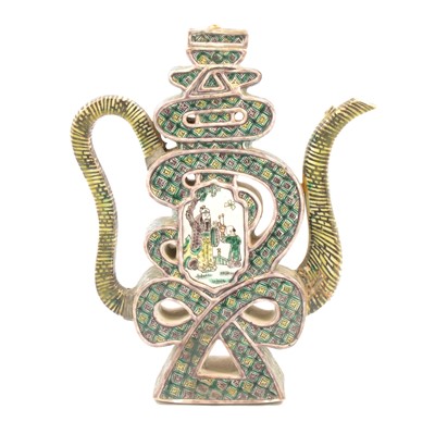 Lot 166 - A Chinese famille verte puzzle ewer