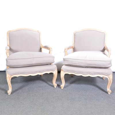 Lot 459 - Pair of reproduction Louis XIV armchairs