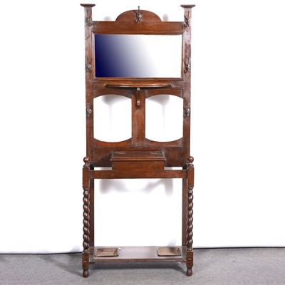 Lot 399 - Edwardian oak hall stand