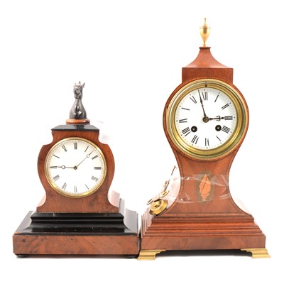 Lot 214 - Edwardian balloon mantel clock and  French mantel clock