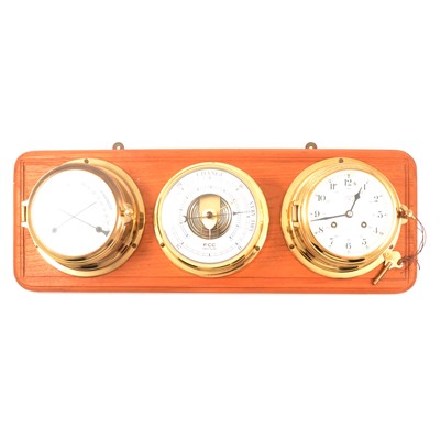 Lot 198 - Schatz wall mounted clock, barometer and thermometer