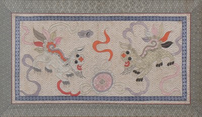 Lot 188 - Chinese silk needlework panel