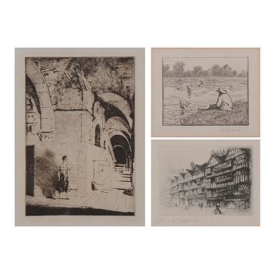 Lot 193 - After Sir William Russell Flint, A Rendezvous, Vicenza, etching, and two others
