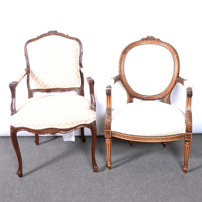 Lot 259 - Two French beech faulteuil
