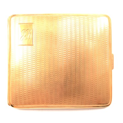 Lot 258 - A 9 carat yellow gold cigarette case.