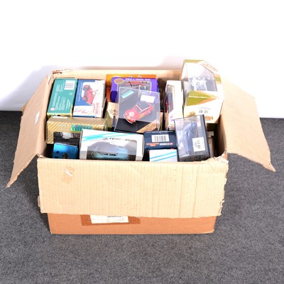 Lot 175 - One box of model cars and vehicles, including Vanguards, Minichamps etc