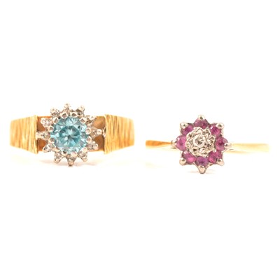 Lot 77 - Two gemset rings.