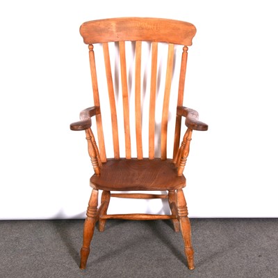 Lot 390 - Elm and beech farmhouse elbow chair