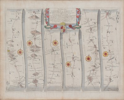 Lot 343 - John Speed, Leicester map and The Road from London to Darby