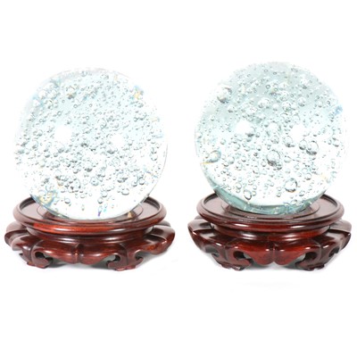 Lot 105 - Pair of modern large glass paperweights/ doorstops