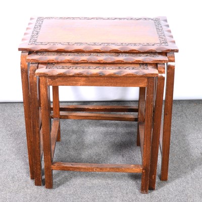 Lot 309 - Nest of three Chinese hardwood coffee tables