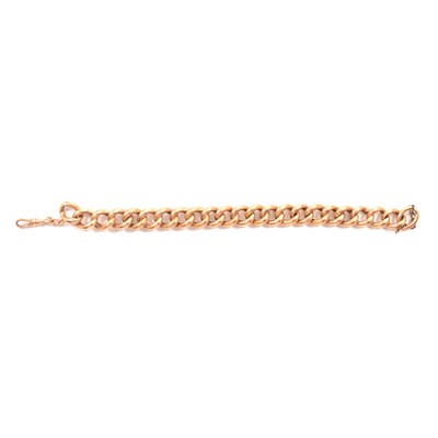 Lot 178 - A 9 carat rose gold hollow curb link bracelet.