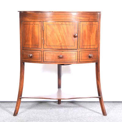 Lot 414 - Two mahogany corner washstands, and another mahogany washstand