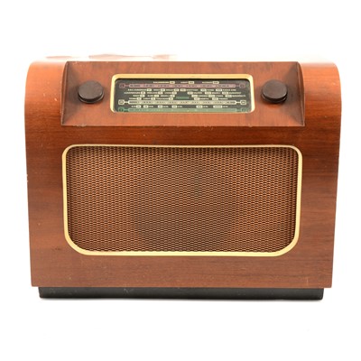 Lot 201 - Ferguson Model 238 walnut cased radio receiver, 42cm.