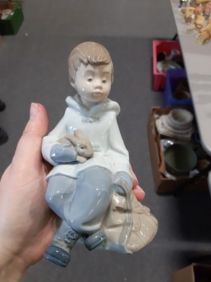 Lot 85 - Five Lladro figurines, three Nao, and other ceramic figures