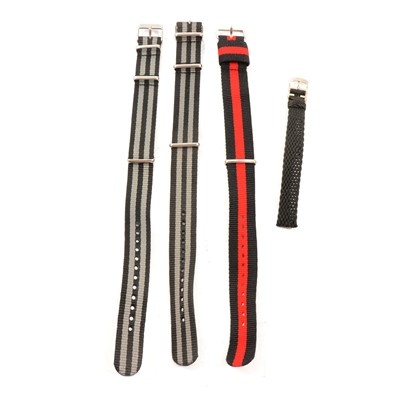 Lot 357 - Forty-two new canvas and fabric military style watch straps.