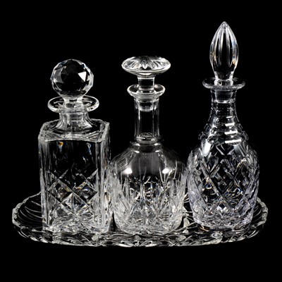 Lot 70 - Quantity of cut glass stemware and decanters