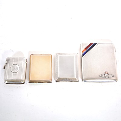 Lot 282 - Two book match cases and a vesta case, RAF cigarette case.
