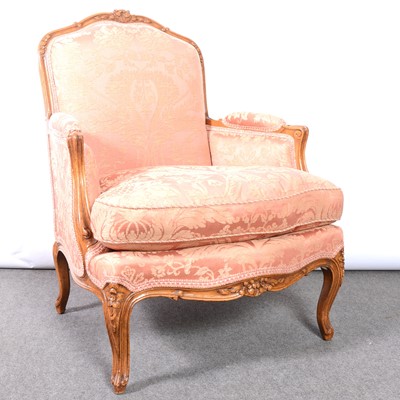 Lot 307 - French beech framed easy chair