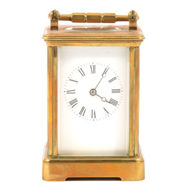 Lot 185 - French brass carriage clock