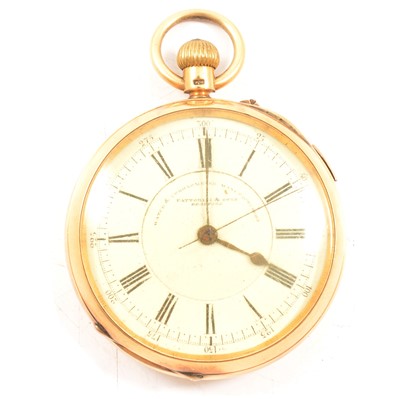 Lot 278 - A Fattorini & Sons Bradford 18 carat yellow gold open face pocket watch.