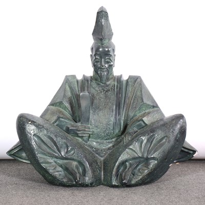Lot 105 - Large composition model of a seated  Chinese sage