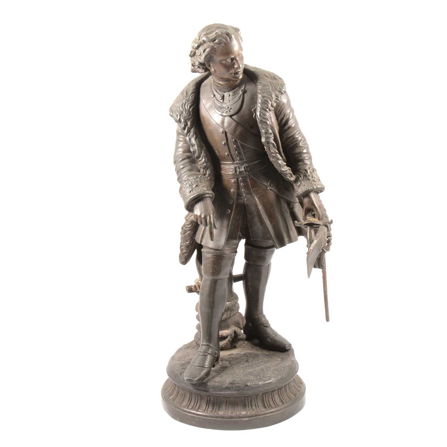 Lot 107 - Victorian bronzed spelter sculpture of a huntsman